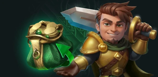Herospin héros chevalier avec armure verte et épée magique